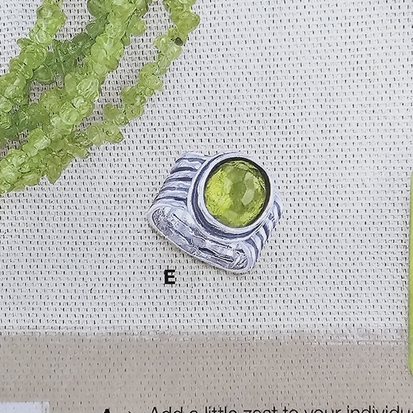 Silpada Sterling Silver Green Glass Ring R1463 Size 8 - Picture 12 of 16